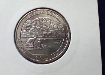 Stare monety 1/4 dolar 2014 D Great Sand USA