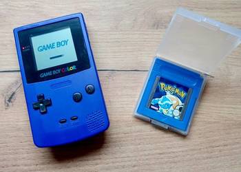 Game Boy Color – Niebieski + Pokemon Blue – Zestaw retro