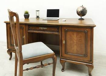 Dwustronne biurko chippendale z lat 40-tych. Po renowacji.