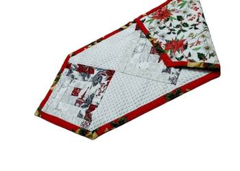 Świąteczny bieżnik patchwork srebrne akcenty