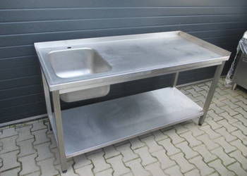 ZLEW GASTRONOMICZNY 1 KOMOROWY Z PÓŁKĄ 160/70/85