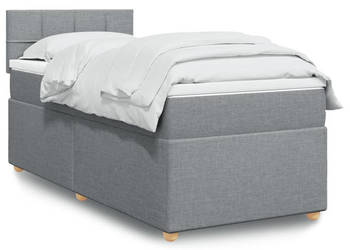 Łóżko kontynentalne z materacem jasnoszare tkanina 80x200 cm WM-3286507