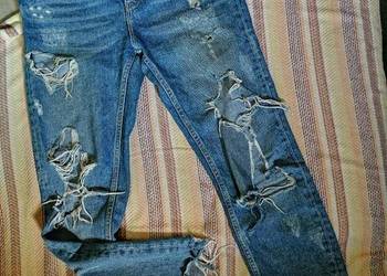 NOWE spodnie ZARA dżinsy Ripped jeans boyfriend mom fit S