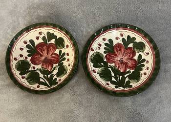 Talerze / zestaw ozdobnych talerzy z kwiatem