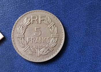 Stare monety 5 frank 1933 Francja