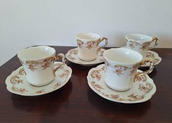 Carl Tielsch CT duo do mokki filiżanka podstawka porcelana 4 zestawy antyk