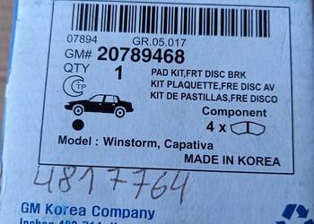 4817764/20789468 Klocki ham.przód Opel Antara