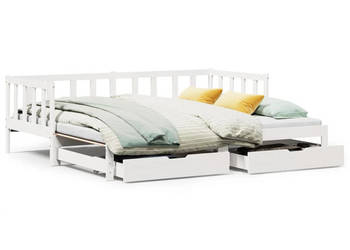 Sofa rozsuwana z szufladami bez materaca białe 80x200 cm WM-3302192