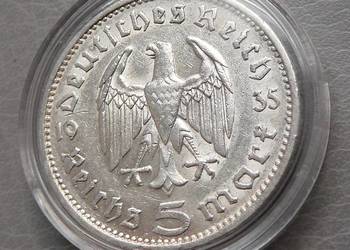 5 Reichsmark 1935 Hindenburg F Niemcy