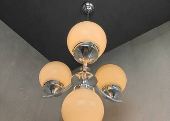 Żyrandol Kule Ecru lata 30-40 Czechosłowacja Art Deco Bauhaus