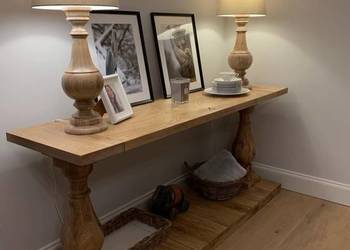 Lampa toczona z drewna dębowego