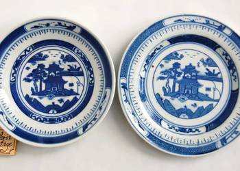 Chiński porcelanowy talerzyk spodek 2szt porcelana ryżowa malowana vintage