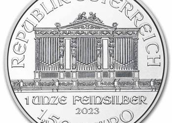 7 monet srebrnych - 5 oz Filharmonik 1 oz Britannia 1oz klon