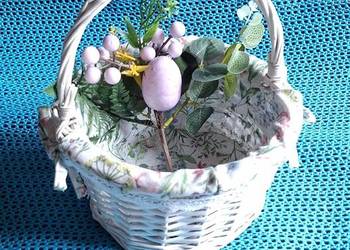 Koszyczek Wielkanocny okrągły biały