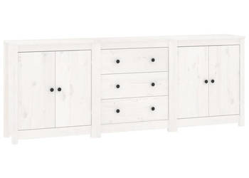 Komoda biała 210x35x80 cm drewno sosnowe WM-3114070