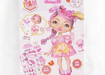 magnetyczna lalka z ubrankami Pink, magnetic dress-up doll Pink, magnesy