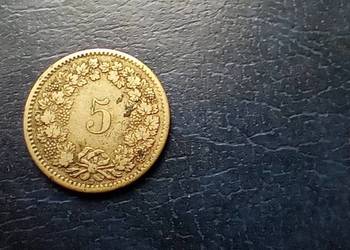 Stare monety 5 rappen 1850 Szwajcaria srebro