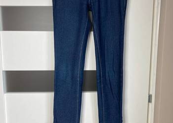 Granatowe getry jeansy Waggon Paris jegginsy biodrówki skinny