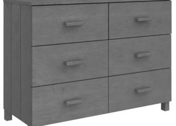 Szafka HAMAR ciemnoszara 113x40x80 cm lite drewno sosnowe WM-340450