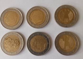 Monety kolekcjonerskie 2 Euro 2000-2010 r 6 szt.cena-zestaw
