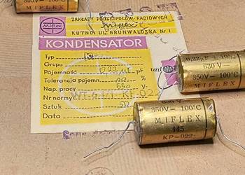 Kondensator 0,22uF 630V KP-022 Unitra MIFLEX