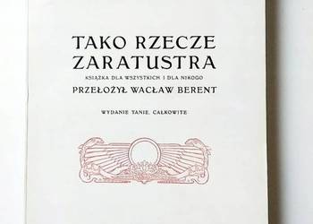 TAKO RZECZE ZARAYUSTRA - NIETZSCHE FRYDERYK