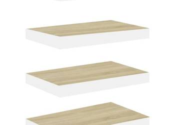 vidaXL Półki ścienne, 4 szt., dębowo-białe, 40 x 23,5 x 3,8 cm（SKU:326572）