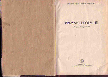 (4542) PRAWNIK INFORMUJE PYTANIA I ODPOWIEDZI – WIKTOR GABLER, TADEUSZ RADZIŃSKI