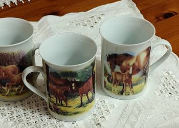 Kubki porcelanowe wzór konie