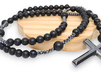 Różaniec z onyksu matowego, ONYKS matowy #1261