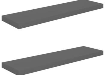 Półki ścienne 2 szt wysoki połysk szare 90x235x38 cm MDF WM-323797