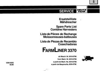 Deutz Farmliner 3370 katalog części zamiennych PL