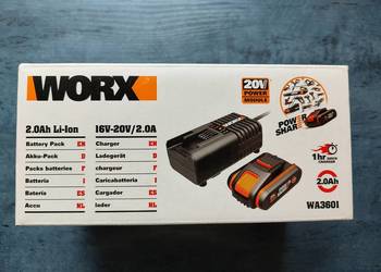 Szybka ładowarka Worx i akumulator Worx 20V 2Ah gratis