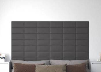 vidaXL Panele ścienne, 12 szt., szare, 30x15 cm, sztuczna skóra(SKU343774)