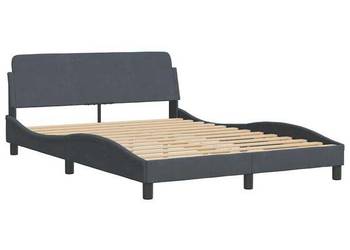 vidaXL Rama łóżka, Dover, ciemnoszara, 140x200 cm, aksamitna(SKU:373193)
