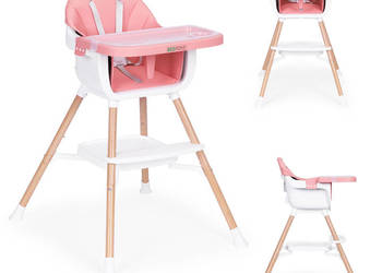Fotelik krzesełko do karmienia dzieci 2w1 różowy ECOTOYS