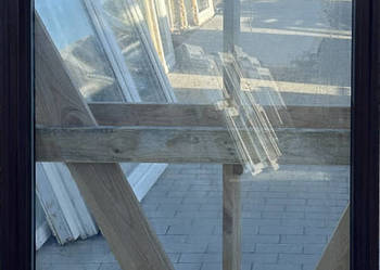 OKNA KacprzaK Witryna 80X122 FIX Używany PCV Plastikowy Mahoń