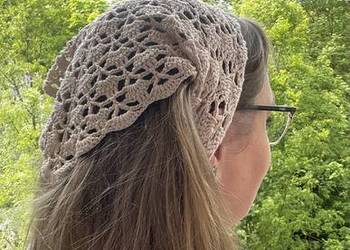 Bandana szydełkowa ręcznie robiona chusta
