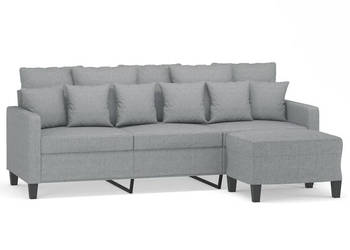 3-osobowa sofa z podnóżkiem jasnoszara 180 cm tkaniną WM-3201089