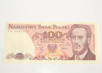 Stary banknot 100 złotych Waryński 1988 antyk