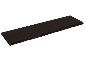 Blat stołu ciemnobrązowy 220x60x(2-6) cm lite drewno dębowe WM-3156469