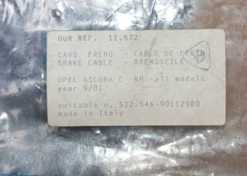 LINKA HAMULCA RĘCZNEGO OPEL  Opis MP      ASCONA C (81_,
