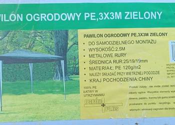 3X3 Gazebo Green pawilon ogrodowy Nomi W zestawie same rurki