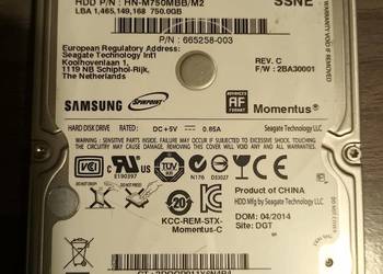 Dysk Samsung 750 GB 2,5" SATA HDD