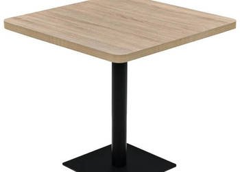 Stolik bistro z MDF na stalowej podstawie 80x80x75 cm dębowy WM-245614