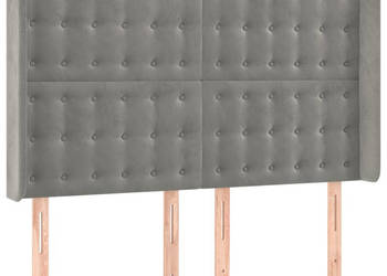 Zagłówek do łóżka z LED jasnoszary 147x16x118/128 cm aksamit WM-3124530