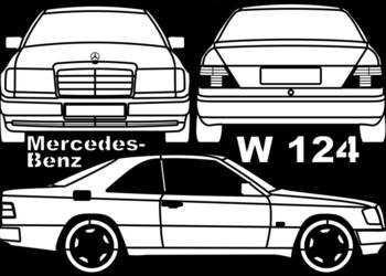 Mercedes W124 Grafika ścienna mdf