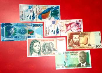 135 - Reprodukcja (kopia) Banknoty Świata-05 - 6 szt. (skala 1:1)