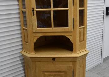 witryna narożna z drewna dębowego - jak nowa