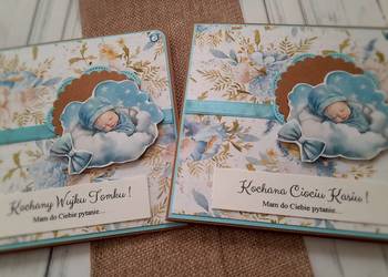 Kartka z zapytaniem o bycie chrzestnymi 2szt